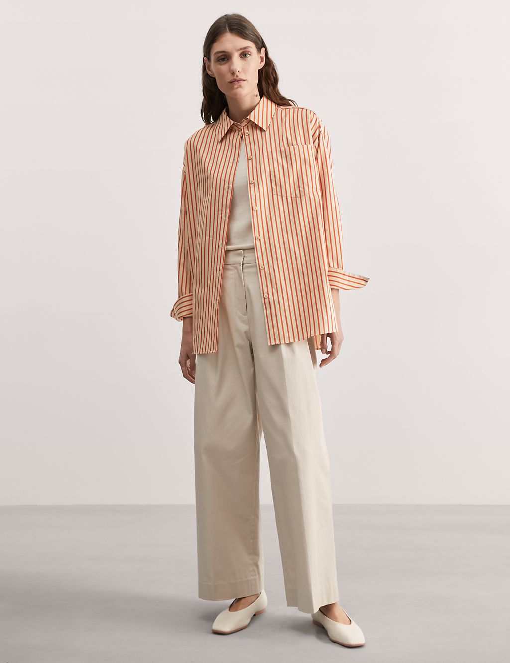Pure Cotton Striped Oversized Shirt 2 of 7