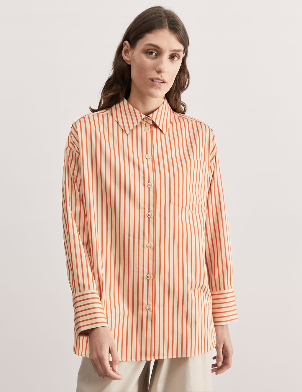 Pure Cotton Striped Oversized Shirt 7 of 7