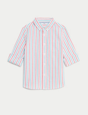 Pure Cotton Striped Oxford Shirt (2-8 Yrs) Image 2 of 4