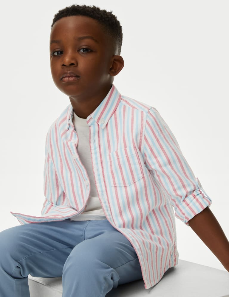 Pure Cotton Striped Oxford Shirt (2-8 Yrs) 1 of 4