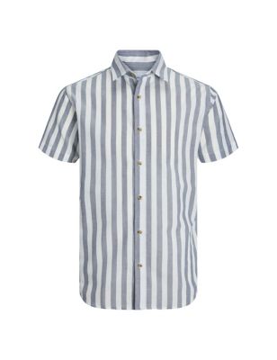 Pure Cotton Striped Oxford Shirt Image 1 of 1