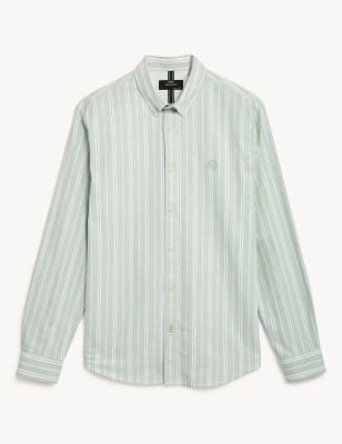 Pure Cotton Striped Oxford Shirt Image 2 of 5