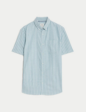 Pure Cotton Striped Oxford Shirt Image 2 of 6