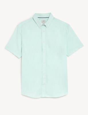Pure Cotton Striped Oxford Shirt Image 2 of 6