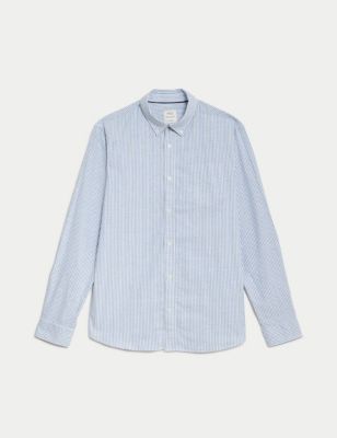 Pure Cotton Striped Oxford Shirt Image 2 of 6