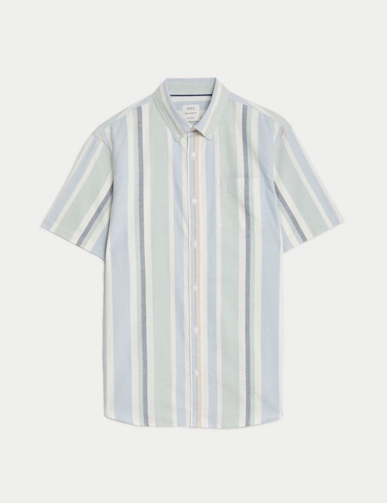 Pure Cotton Striped Oxford Shirt 2 of 5