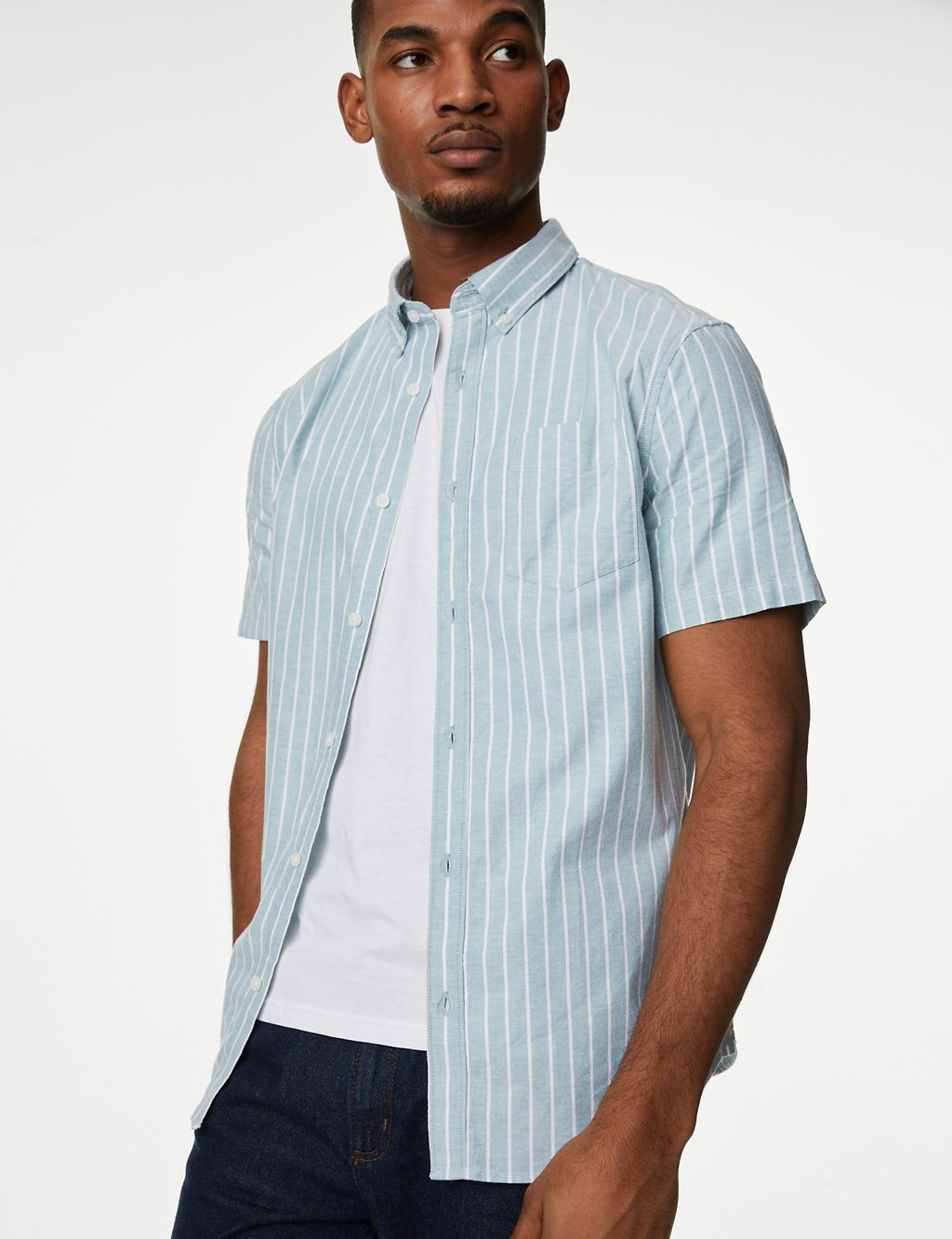 Pure Cotton Striped Oxford Shirt 2 of 6