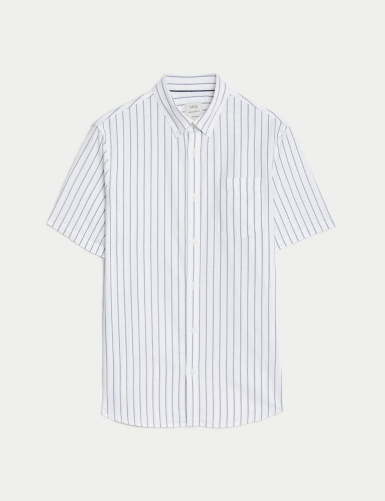 Buy Pure Cotton Striped Oxford Shirt | M&S Collection | M&S