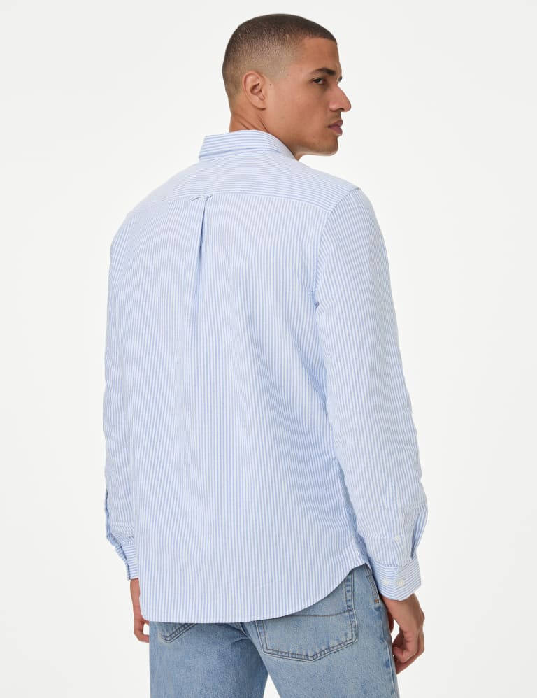 Striped cotton oxford shirt clearance