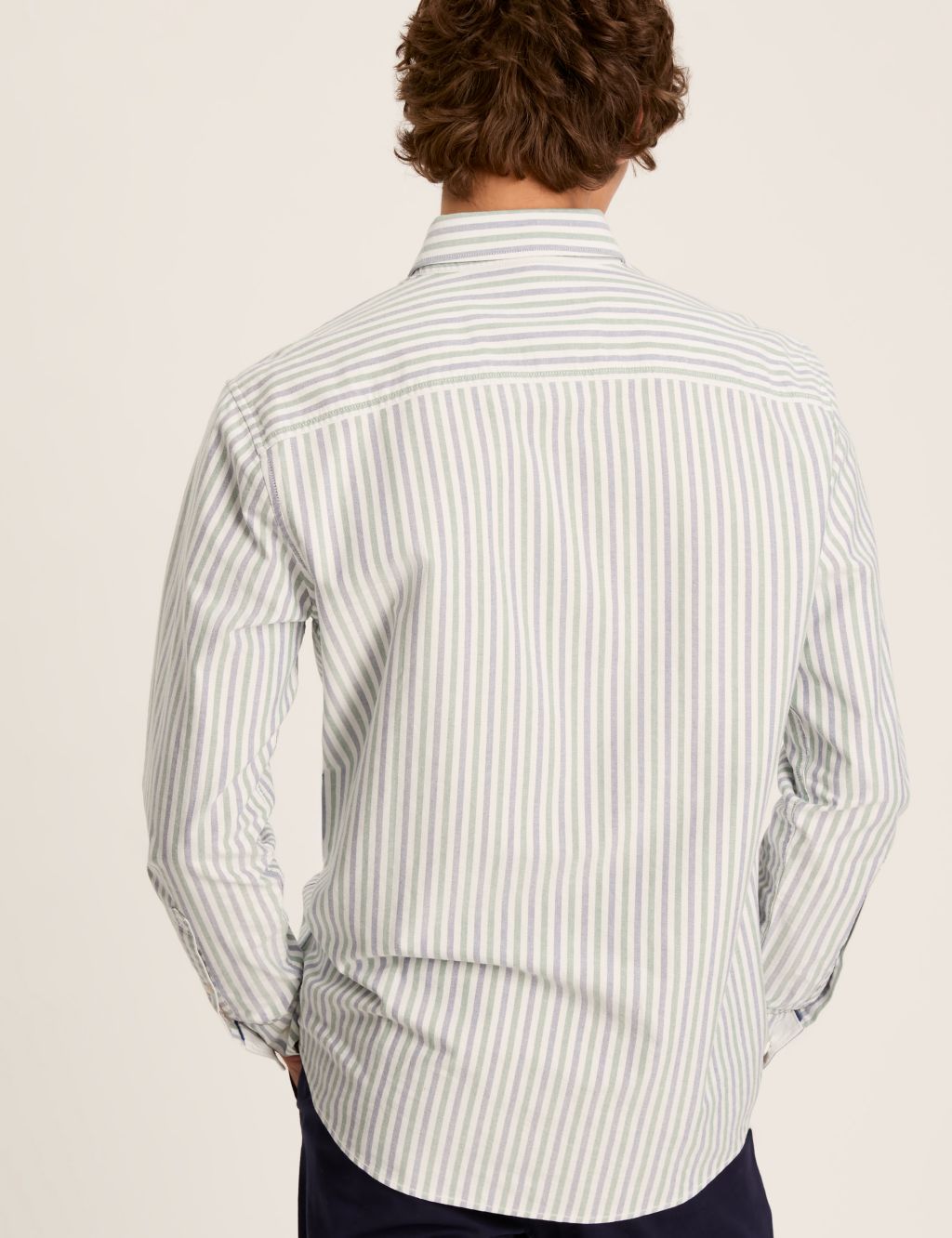Pure Cotton Striped Oxford Shirt 2 of 7