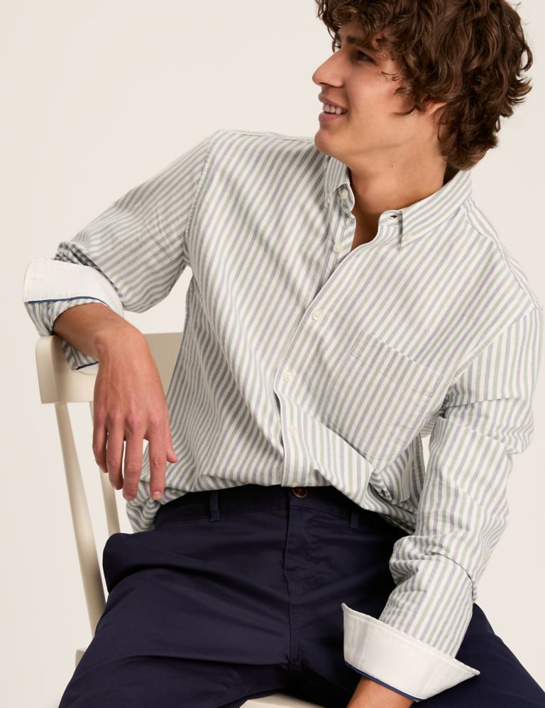 Pure Cotton Striped Oxford Shirt 6 of 7