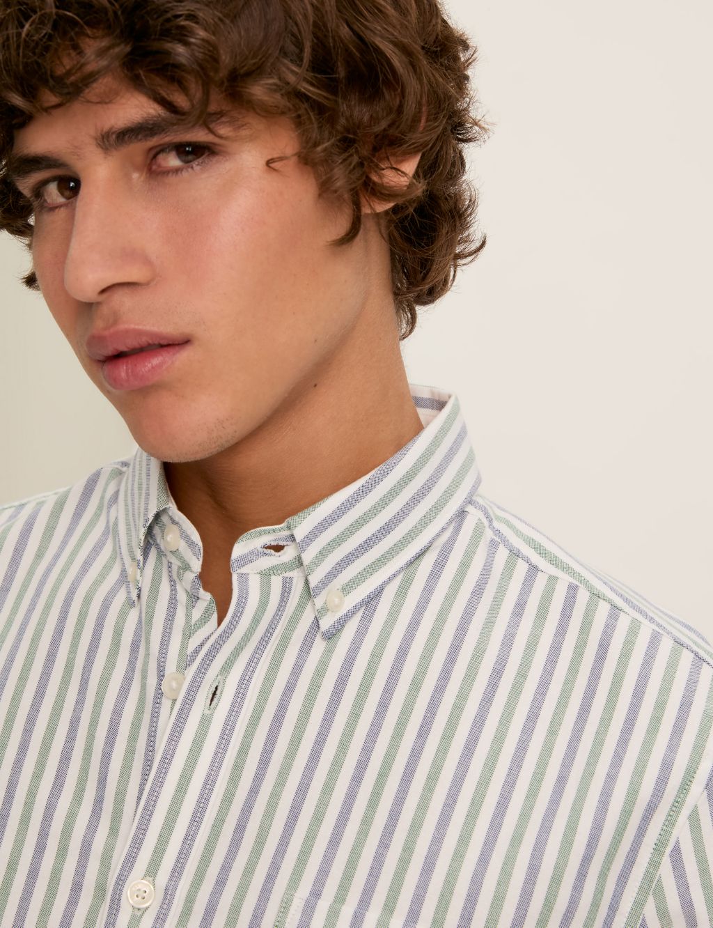 Pure Cotton Striped Oxford Shirt 5 of 7