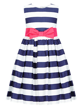 Pure Cotton Striped Party Dress (1-7 Years) Image 2 of 4