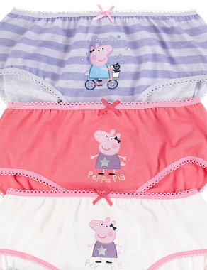 Pure Cotton Striped Peppa Pig Briefs Image 2 of 3