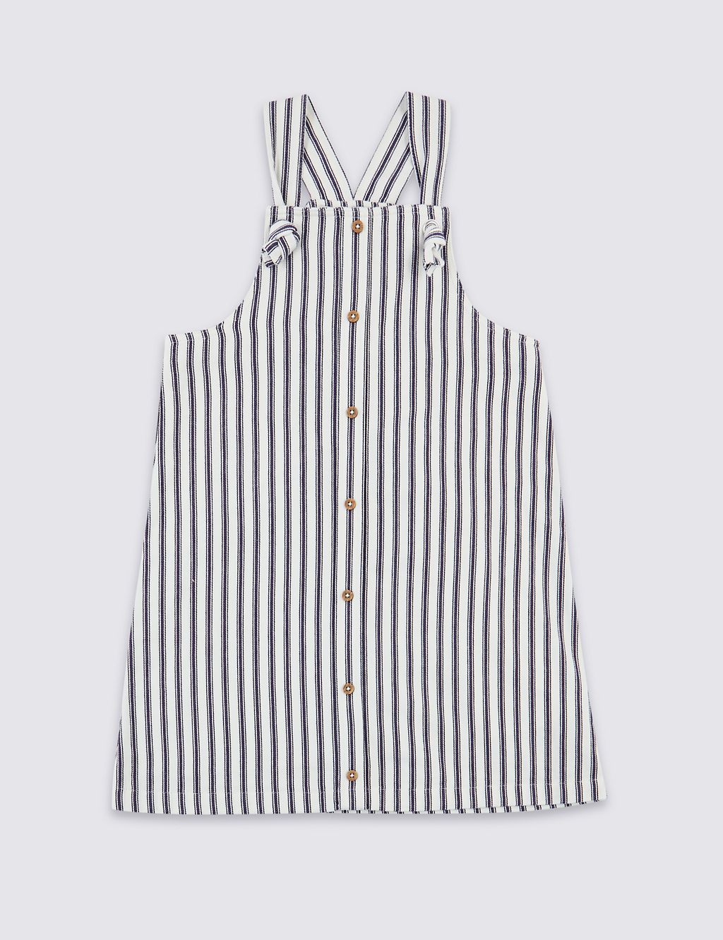 Pure Cotton Striped Pinafore (3-16 Years) 1 of 4