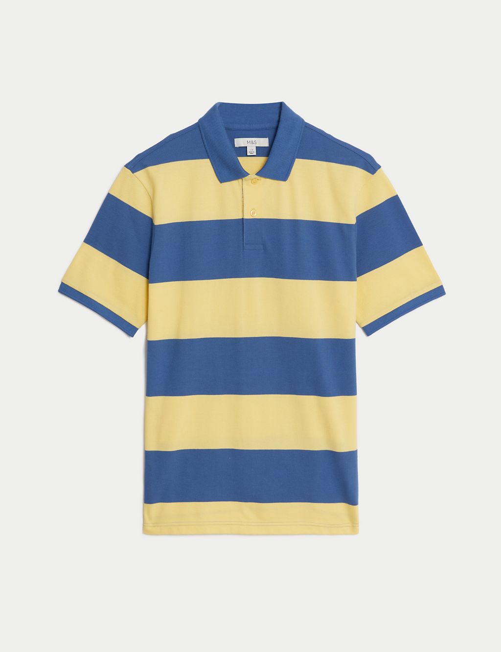 Pure Cotton Striped Pique Polo Shirt 1 of 5