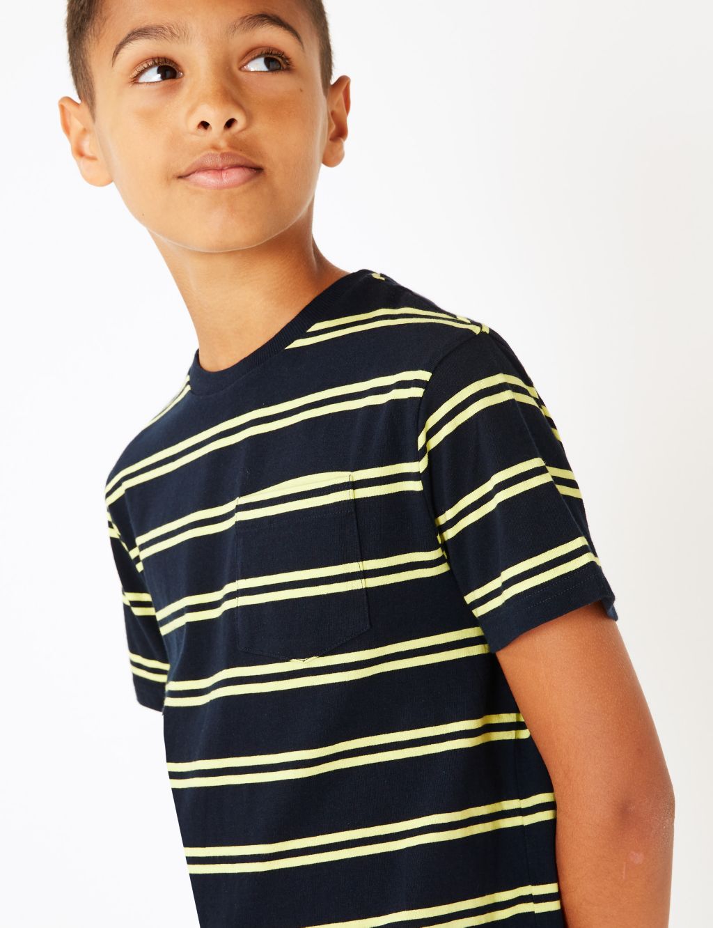 Pure Cotton Striped Pocket T-Shirt (3-16 Years) 3 of 3