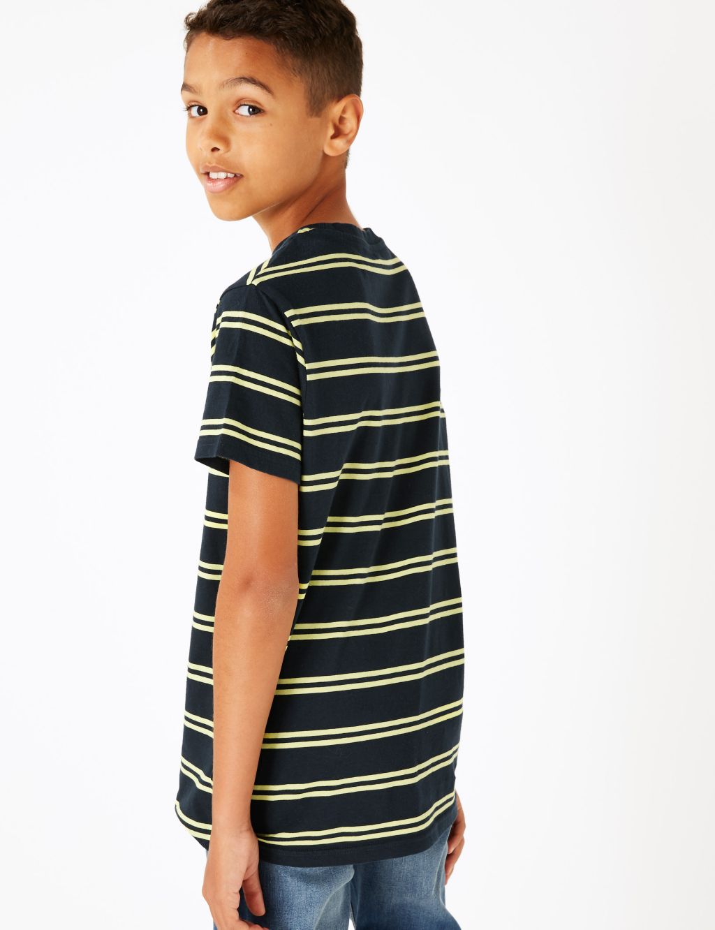 Pure Cotton Striped Pocket T-Shirt (3-16 Years) 2 of 3