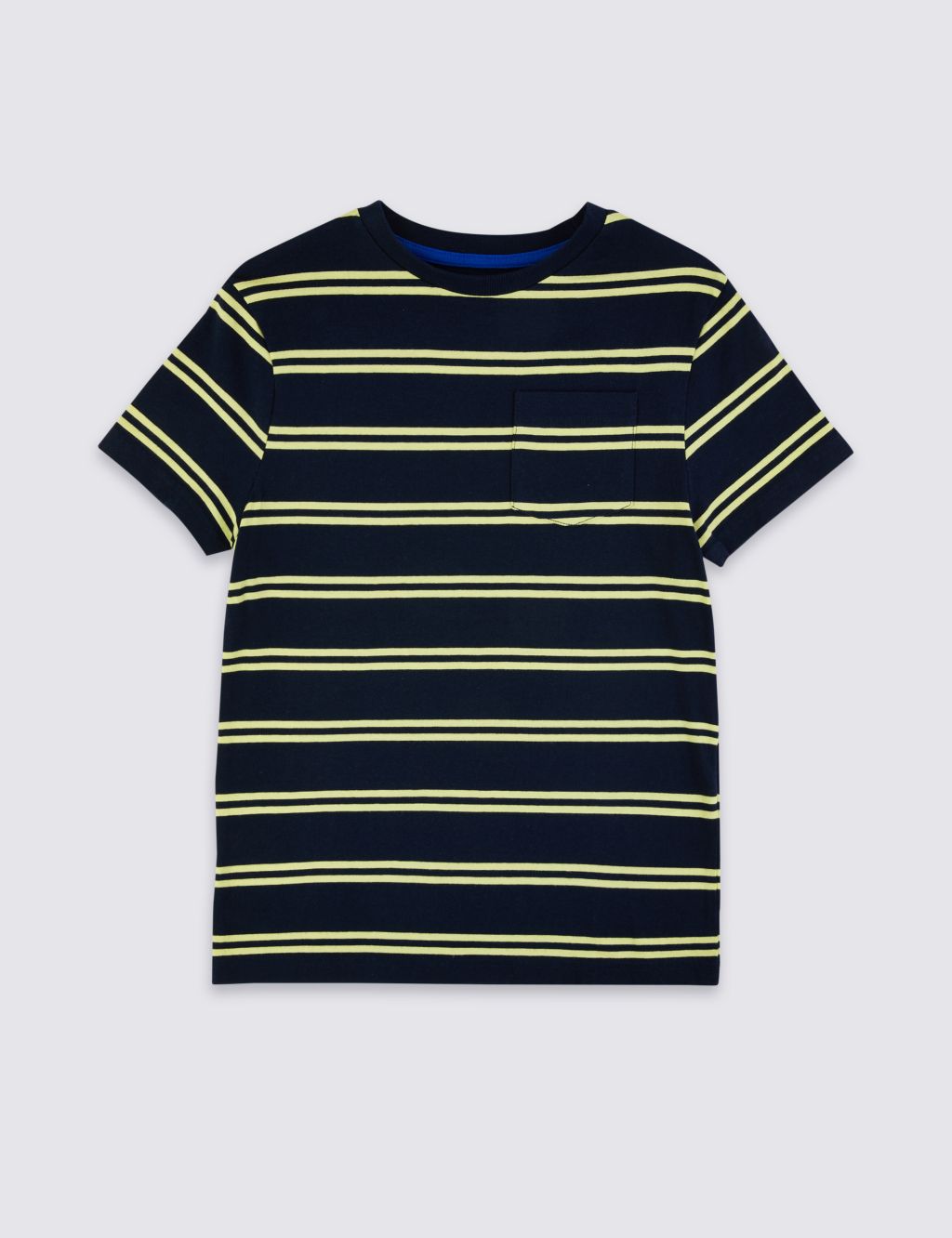 Pure Cotton Striped Pocket T-Shirt (3-16 Years) 1 of 3