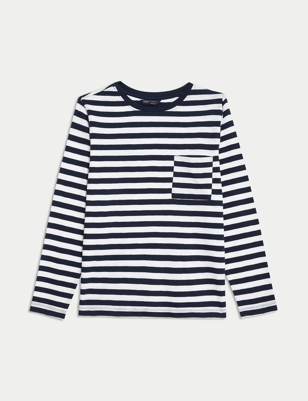 Pure Cotton Striped Pocket T-Shirt 1 of 5