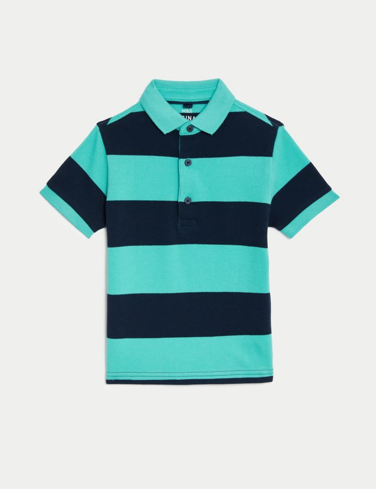 Pure Cotton Striped Polo Shirt (2-8 Yrs) 2 of 5