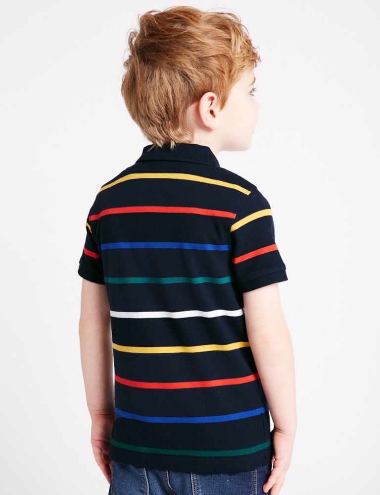 Pure Cotton Striped Polo Shirt (3 Months - 7 Years) 3 of 4