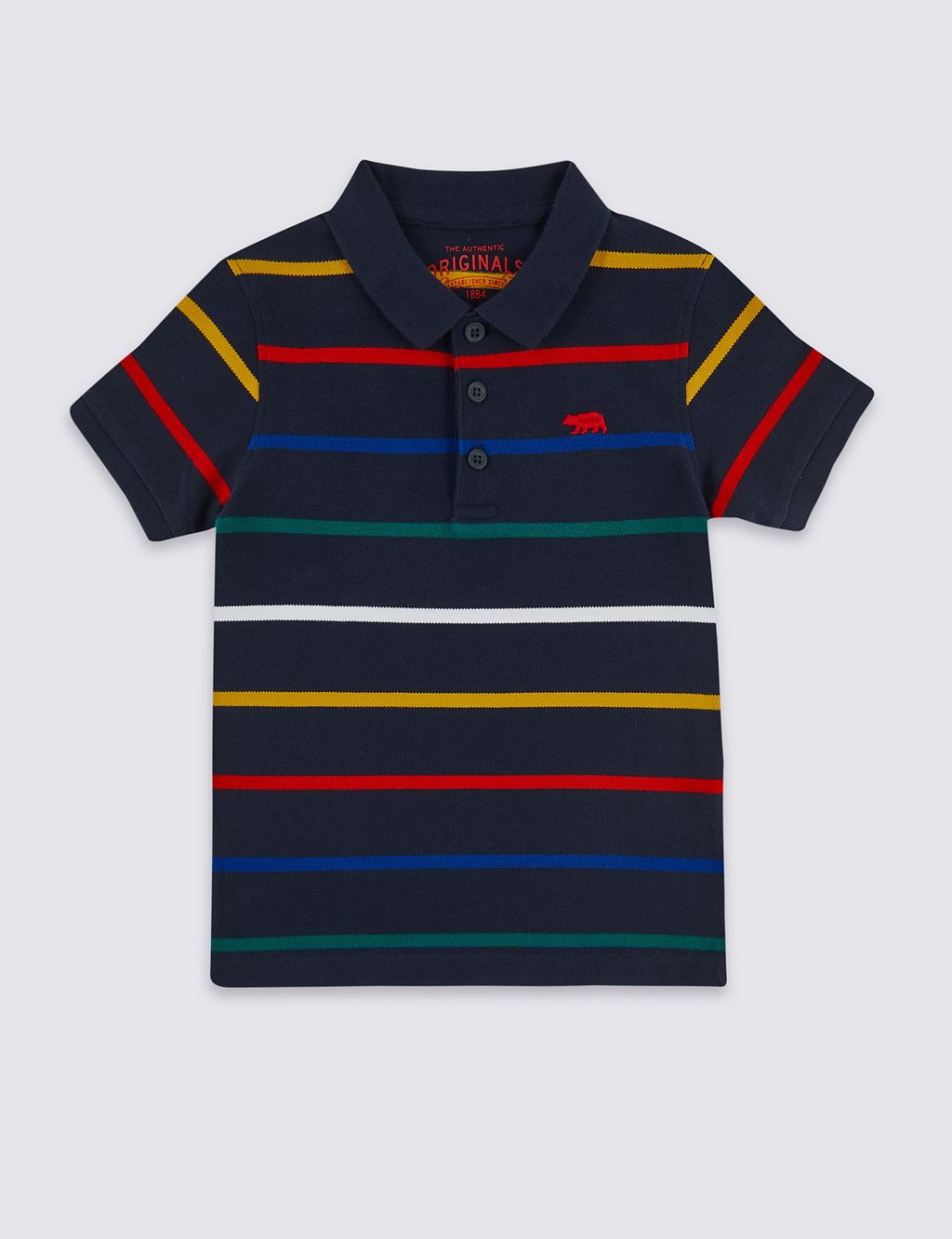 Pure Cotton Striped Polo Shirt (3 Months - 7 Years) 1 of 4