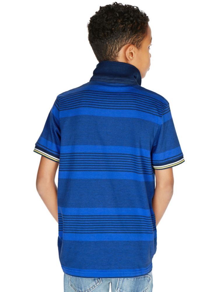 Pure Cotton Striped Polo Shirt (5-14 Years) 3 of 3