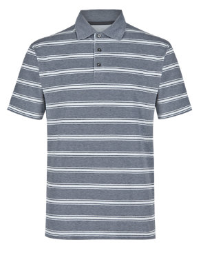 Pure Cotton Striped Polo Shirt Image 2 of 3
