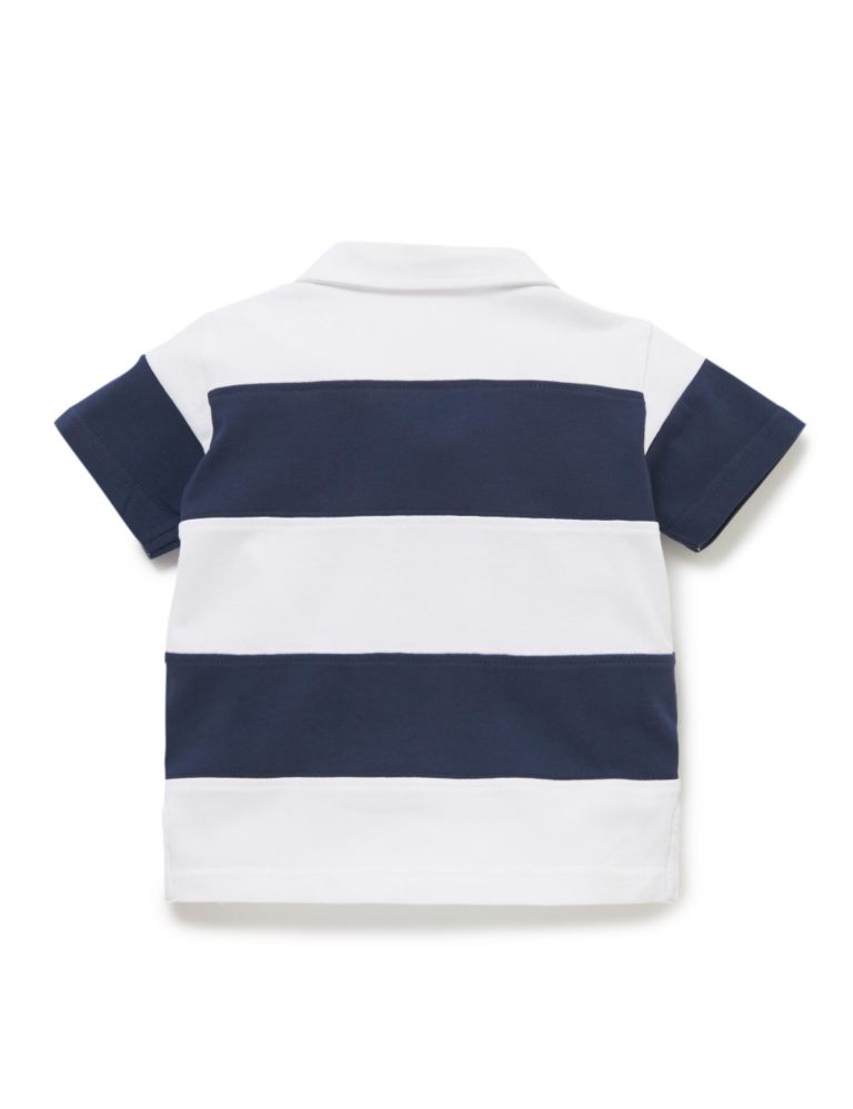 Pure Cotton Striped Polo Shirt 2 of 2