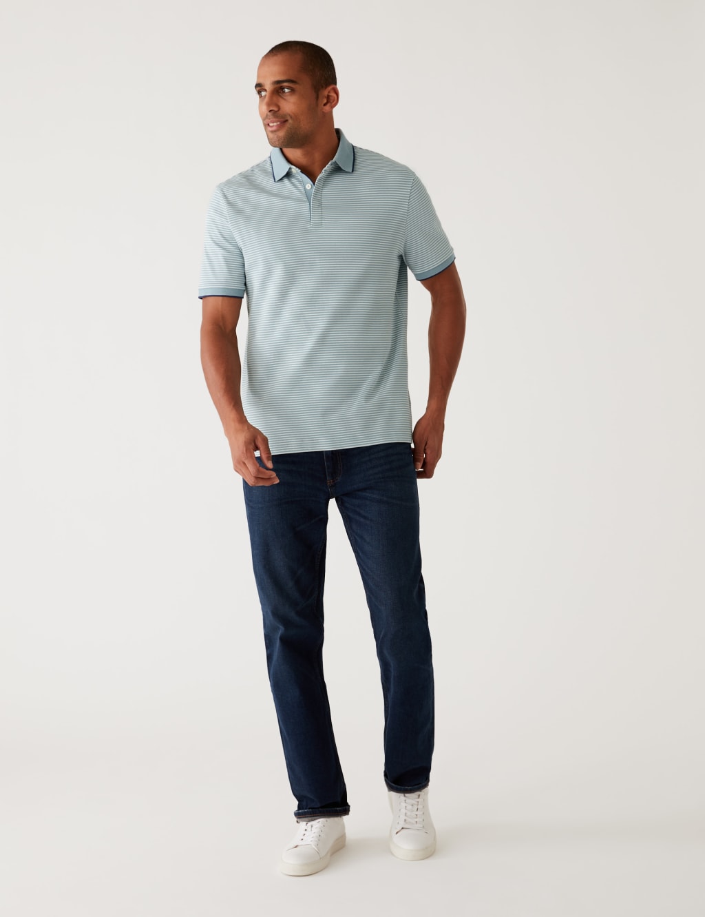 Pure Cotton Striped Polo Shirt 3 of 5