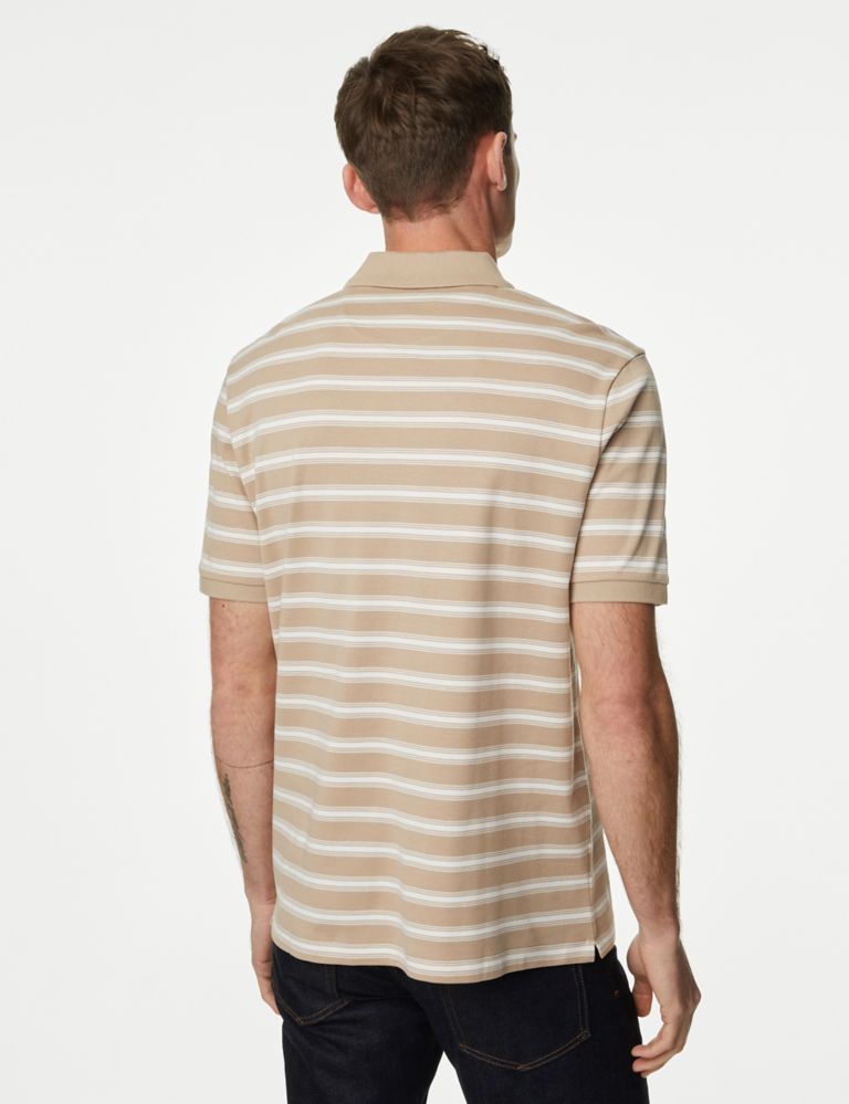 Pure Cotton Striped Polo Shirt 5 of 5