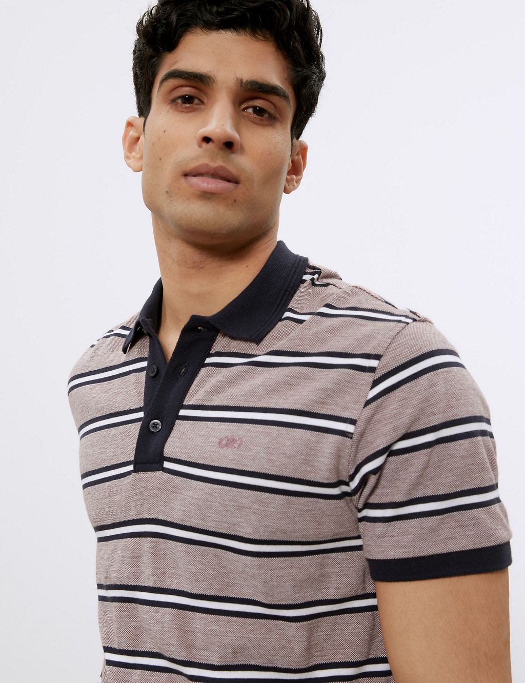 Pure Cotton Striped Polo Shirt 4 of 6