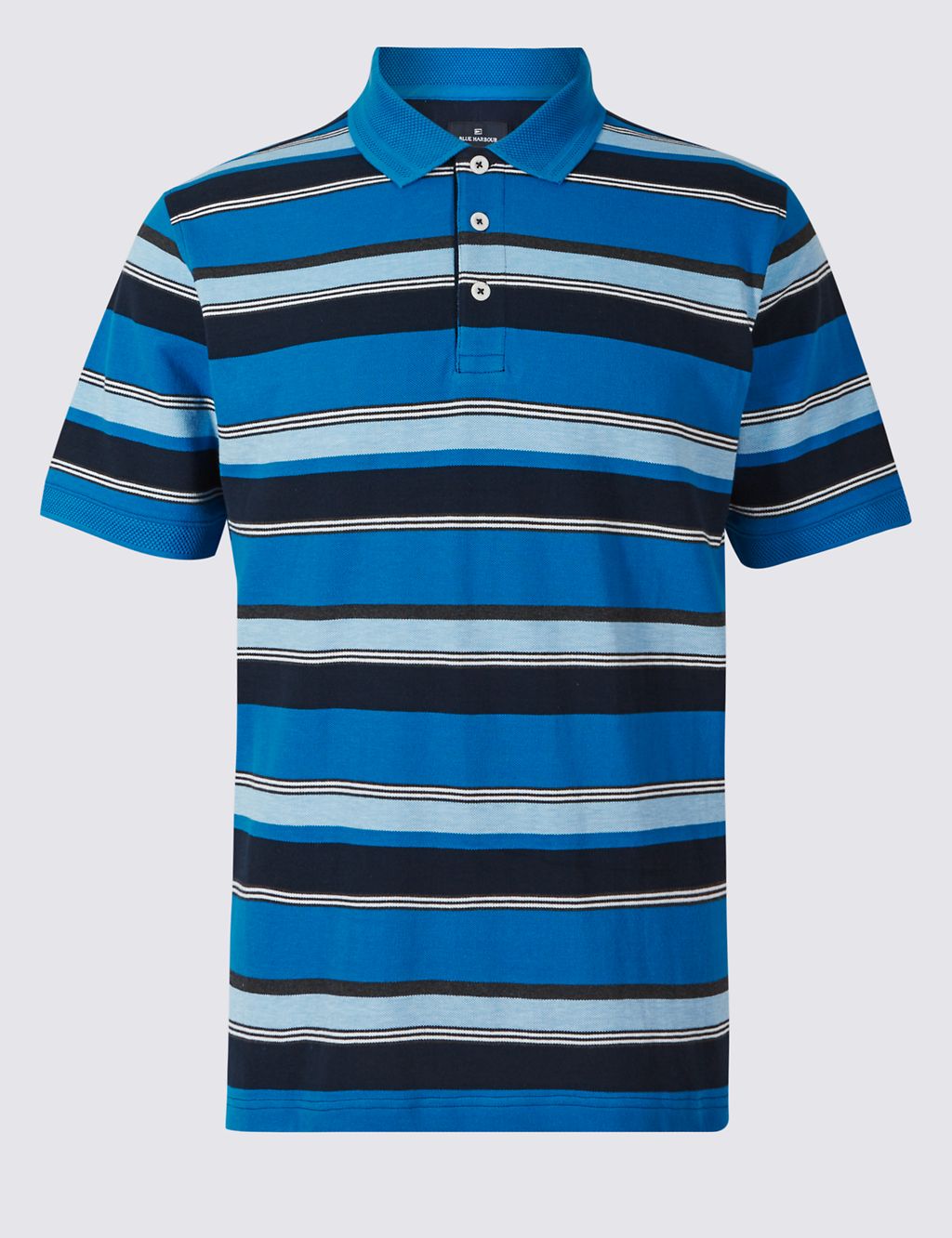 Pure Cotton Striped Polo Shirt 1 of 3