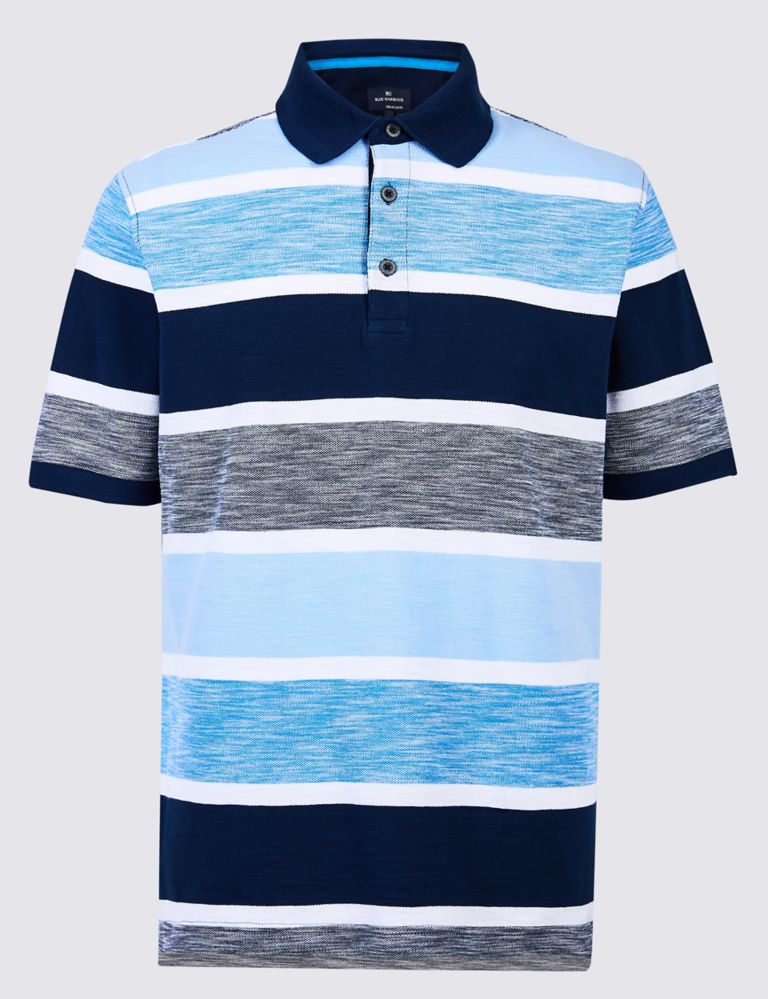 Pure Cotton Striped Polo Shirt 2 of 4