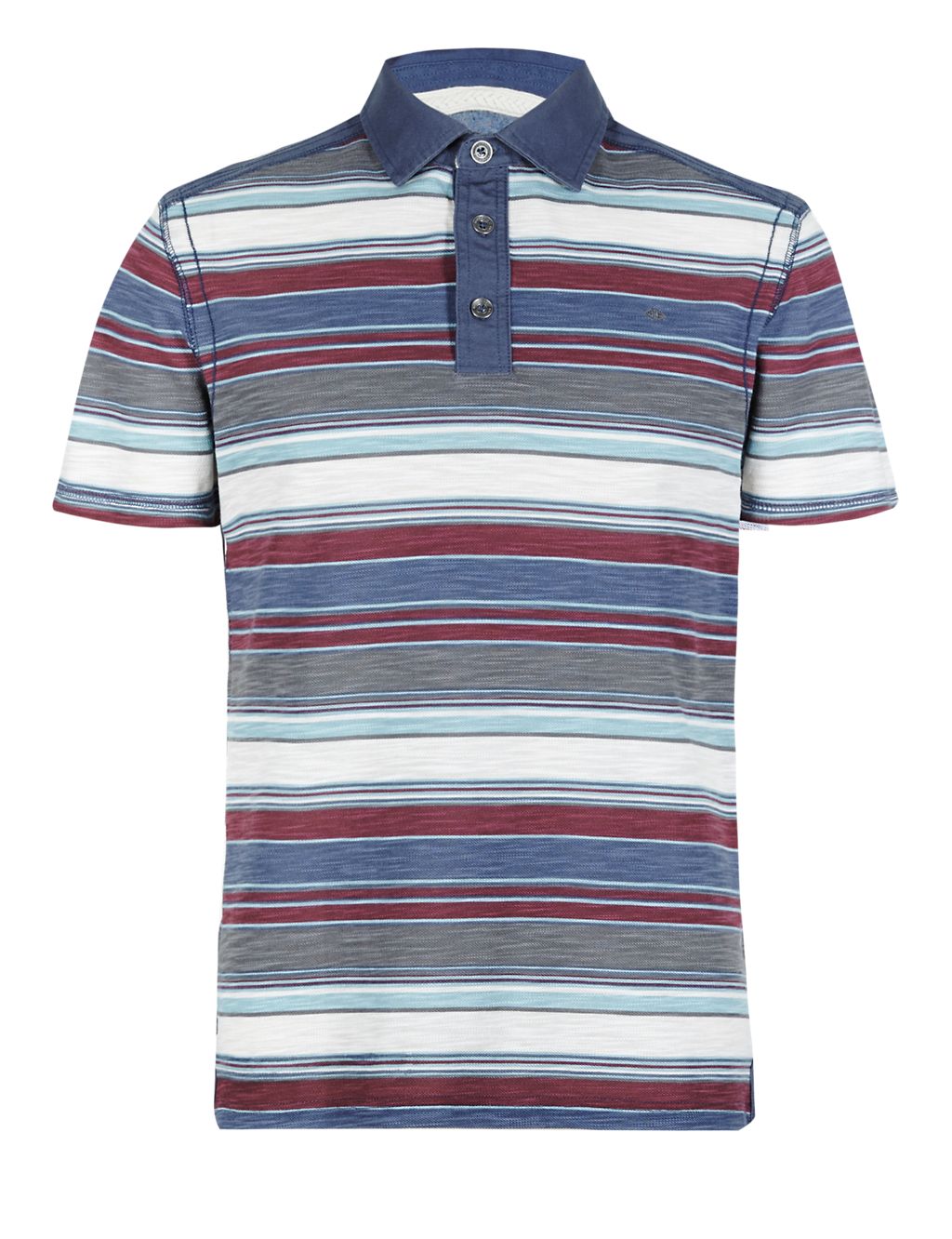 Pure Cotton Striped Polo Shirt 1 of 4