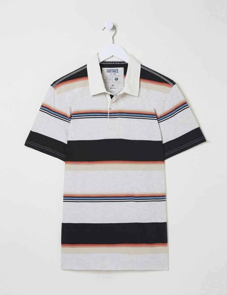 Pure Cotton Striped Polo Shirt 2 of 5