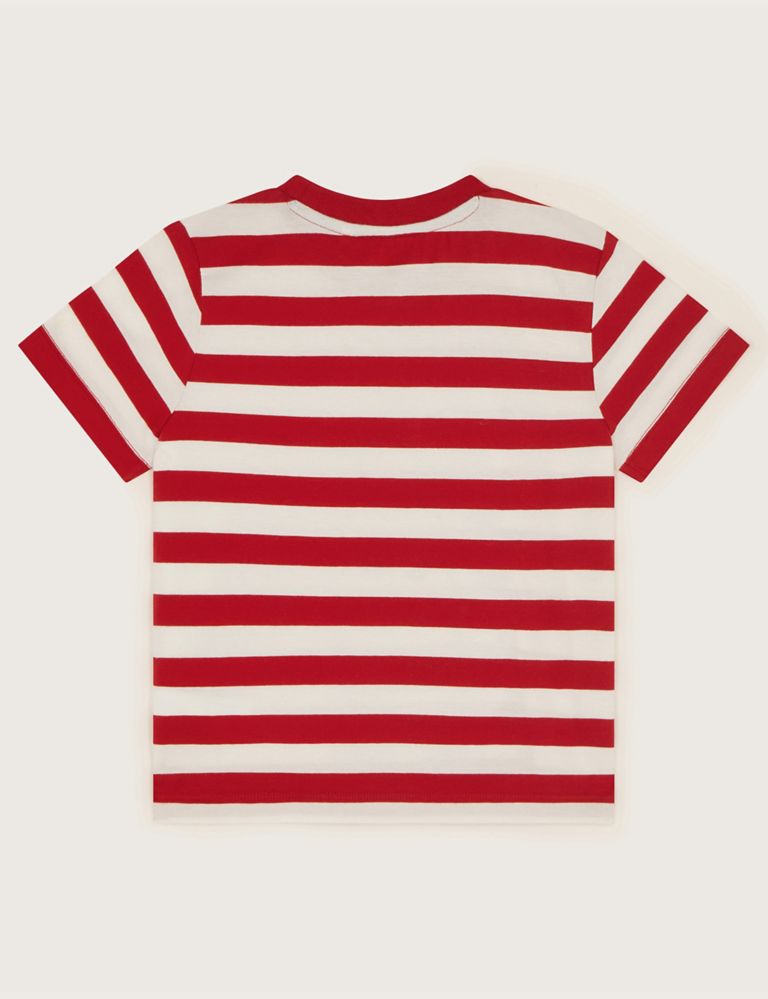 Pure Cotton Striped Print T-Shirt (3-13 Yrs) 2 of 3