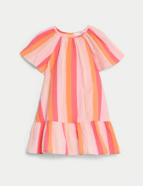 Pure Cotton Striped Printed Dress (2-8 Yrs) Image 2 of 5