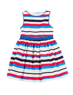 Pure Cotton Striped Prom Dress (1-7 Years) Image 2 of 3