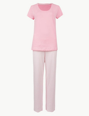 Pure Cotton Striped Pyjama Set Image 2 of 5