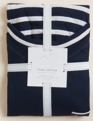 Pure Cotton Striped Pyjama Set Image 2 of 3