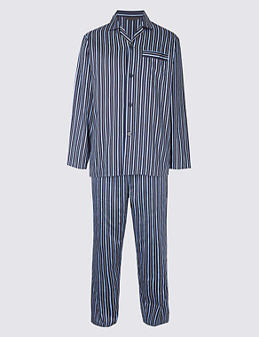 Pure Cotton Striped Pyjama Set Image 2 of 5