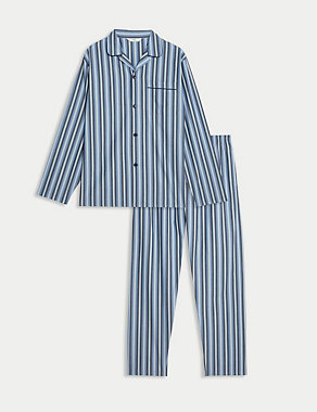 Pure Cotton Striped Pyjama Set Image 2 of 6