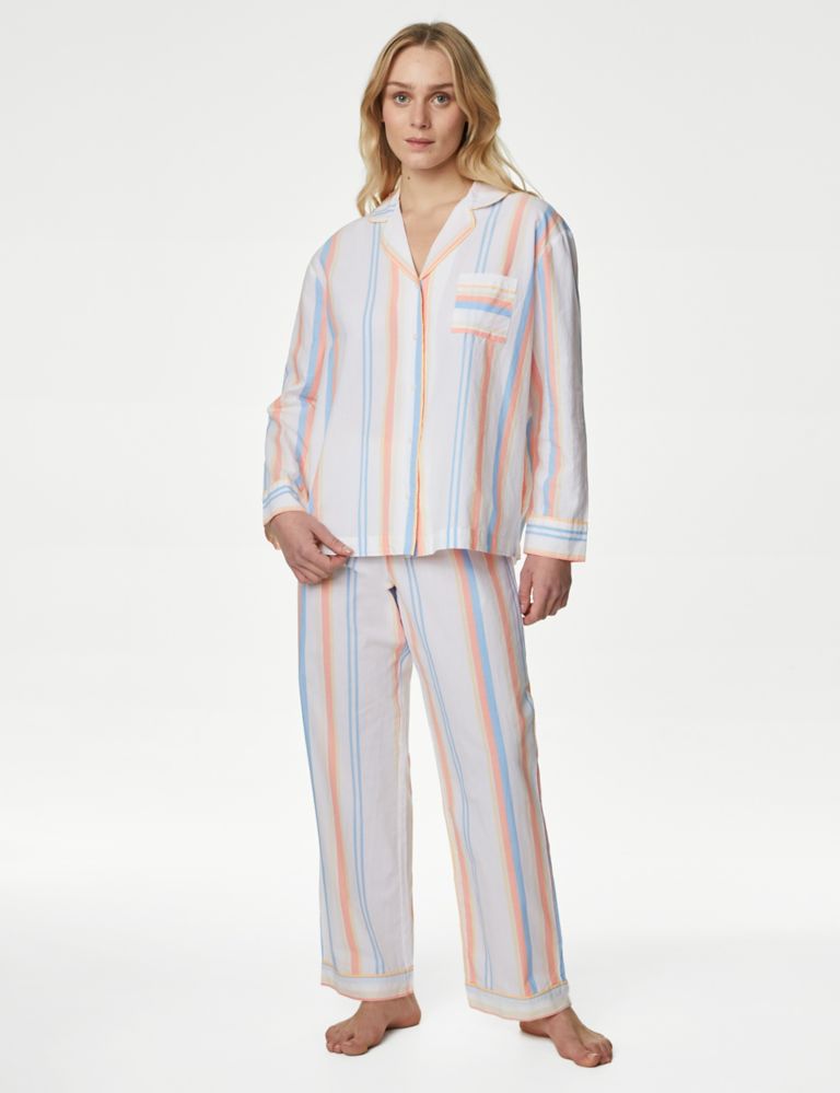 Pure Cotton Striped Pyjama Set 1 of 6