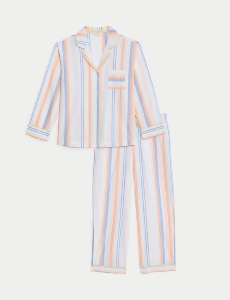 Pure Cotton Striped Pyjama Set 3 of 6