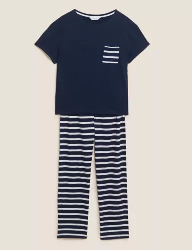 Pure Cotton Striped Pyjama Set 1 of 3