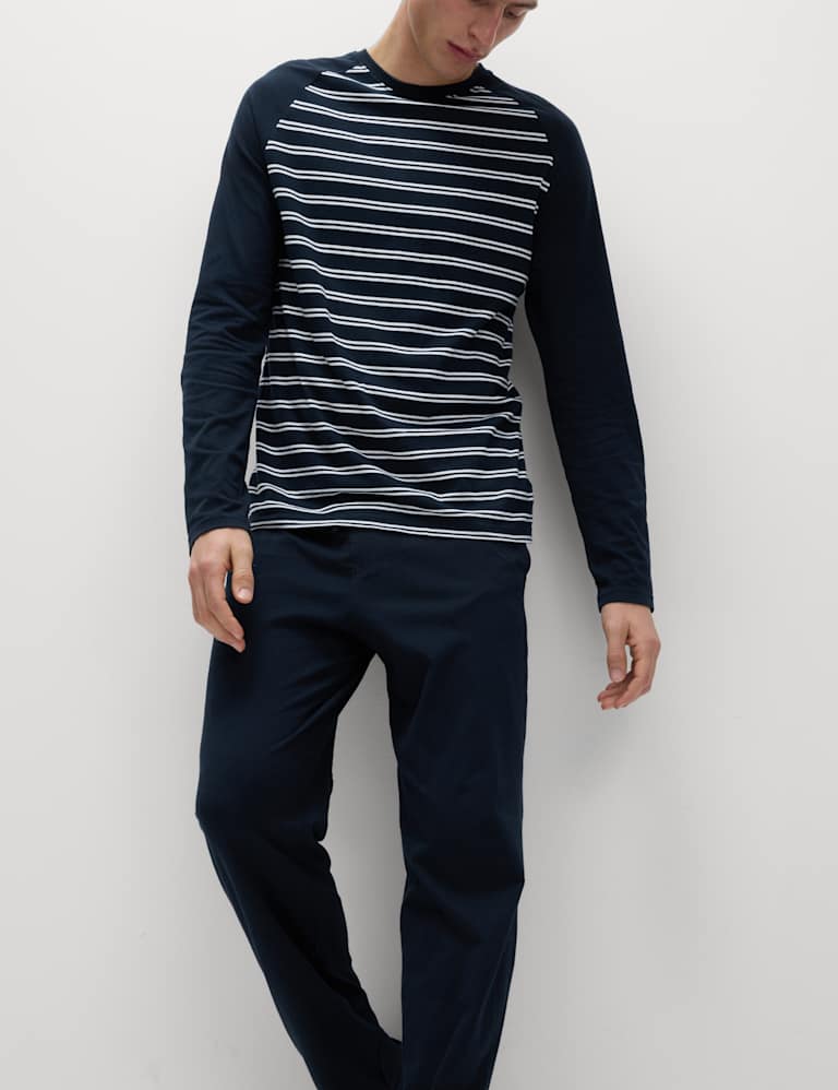 Pure Cotton Striped Pyjama Set M S Collection M S