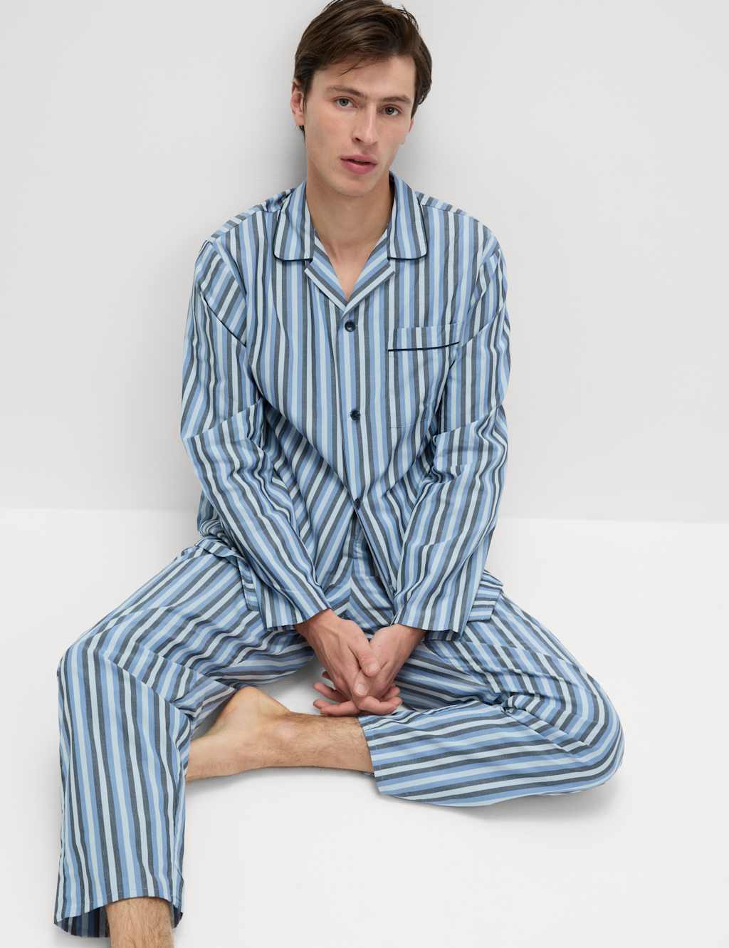 Pure Cotton Striped Pyjama Set 3 of 6