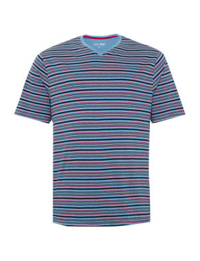Pure Cotton Striped Pyjama Shorts & T-Shirt Set Image 2 of 5